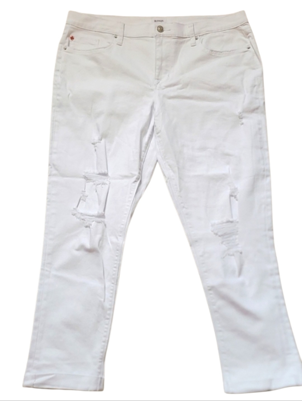 Hudson Plus Size White Slim Fit Jeans Size 32